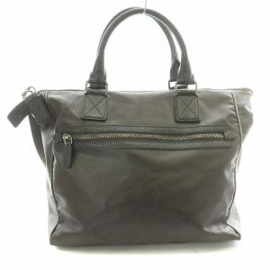 TOD'S 2WAY ブリーフケース ビジネスバッグ 書類かばん ハンドバッグ ショルダーバッグ レザー 茶 ブラウン