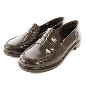 ペニーローファー モカシン エナメル レインシューズ UK4 茶 /MM