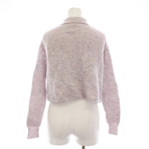 Acne Studios ショート丈 アルパカ ウール ポロシャツ ニット セーター 長袖 XS ライトパープル 白 FN-WN-KNIT000331
