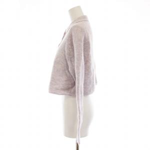 Acne Studios ショート丈 アルパカ ウール ポロシャツ ニット セーター 長袖 XS ライトパープル 白 FN-WN-KNIT000331