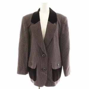 GIVENCHY スーツ セットアップ テーラードジャケット タイトスカート ひざ丈 ドット柄 42 茶 ブラウン /AN44