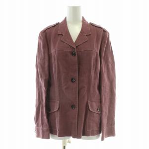 テーラードジャケット アウター シングル 麻 リネン 42 紫 パープル /BB