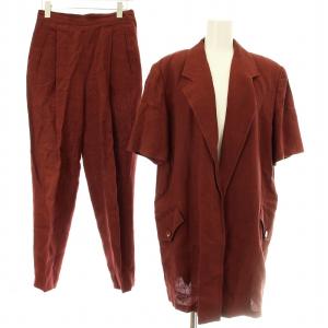puro lino 40926330 セットアップ 上下 ジャケット 半袖 テーラードジャケットパンツ