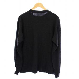 COMOLI 20AW ウール天竺クルーネックカットソー ニット 長袖 2 ブラック S03-05005 /KH
