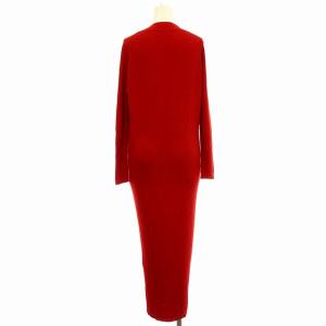 Edition リブニット ワンピース 23-02-74-02801 ロング ウール 長袖 S 赤 レッド /G