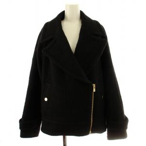 23AW ライダースジャケット モヘア混 アウター 38 黒 ブラック /DK