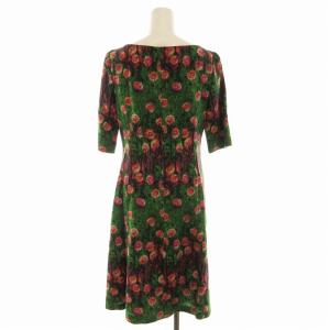 SYBILLA ワンピース ひざ丈 半袖 花柄 L 緑 グリーン GBEAG39390 /EE
