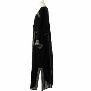 Ron Herman ワンピース ロング 長袖 ペチコート付き 刺繍 S 黒 ブラック /DK