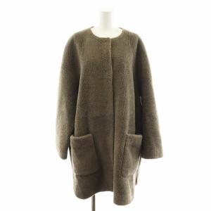 20AW ノーカラーシャツカーブボアジャケット アウター F ベージュ 09WFJ204108 /AN41