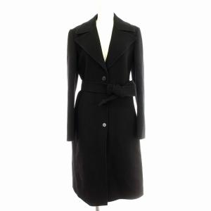 ウール カシミヤ混 ロング コート 20042 黒 ブラック 38 /G