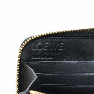 LOEWE アナグラム リネン 長財布 小銭入れ ラウンドファスナー レザー 黒 ブラック /AN24 OH