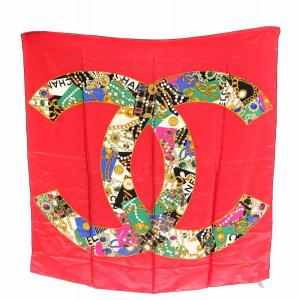 ココマーク スカーフ シルク 絹 赤 レッド /AN17 OH