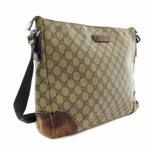 GUCCI ショルダーバッグ GGスプリーム PVCレザー 茶 ブラウン 110054