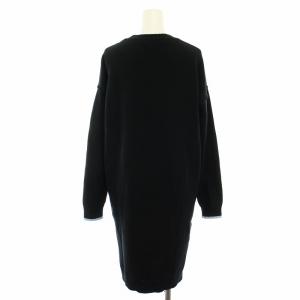 MARNI ダンスバニー Dance bunny ニットワンピース ひざ丈 クルーネック 長袖 38 黒 ブラック