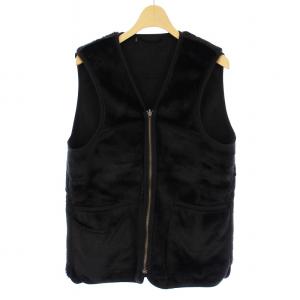 ファーライナーベスト アウター ジップアップ フェイクファー 34 黒 ブラック 1902125 /BB