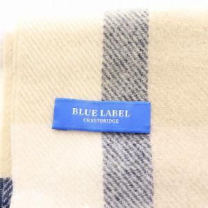 BLUE LABEL CRESTBRIDGE マフラー フリンジ チェック柄 ベージュ 紺 ネイビー /AN2