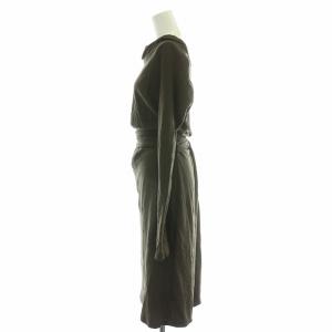 Max Mara タイトワンピース ミモレ ロング 長袖 ストレッチ ウール 無地 40 茶 ブラウン /BB