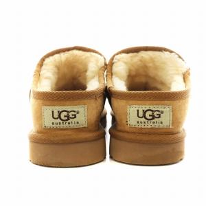 UGG australia ムートンスリッパ スリッポン ボア US8 ベージュ F27115G /AN6