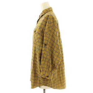 BURBERRY BLUE LABEL チェックシャツ ドルマンスリーブ 七分袖 38 黄 イエロー