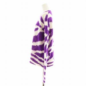 DRIES VAN NOTEN ニット セーター ゼブラ柄 S パープル ホワイト