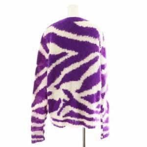 DRIES VAN NOTEN ニット セーター ゼブラ柄 S パープル ホワイト