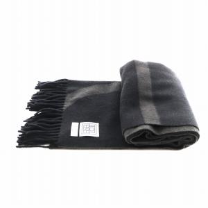 TOTEME マフラー フリンジ ウール グレー 黒 ブラック /AN4