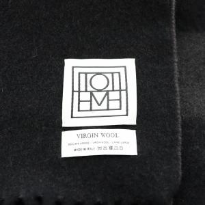 TOTEME マフラー フリンジ ウール グレー 黒 ブラック /AN4