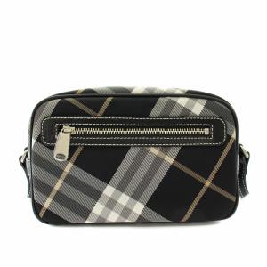 BURBERRY BLUE LABEL ショルダーバッグ ポシェット チェック柄 ナイロン 黒 ブラック 白 ホワイト ZAE08-110-09