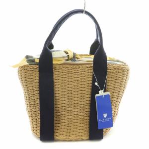 BLUE LABEL CRESTBRIDGE かごバッグ カゴバッグ ハンドバッグ ポーチ付き ロゴ ベージュ 紺 ネイビー タグ付き