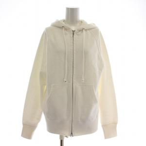 ジップアップパーカー ジャケット アウター スウェット ジップアップ ストレッチ F 白 ホワイト /BB