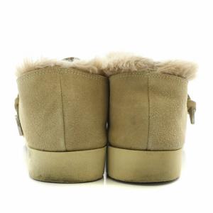 caminando サンダル 厚底 ベルト ファー スエード 25cm ベージュ /BB