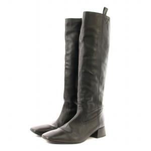 ロングブーツ ローヒール 39 黒 /MM