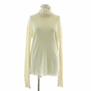 rib リブタートル ニット 長袖 無地 ストレッチ ウール F アイボリー 22070500707130