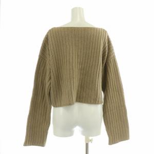EVERYDAY I LIKE 23AW リブニット セーター 長袖 クルーネック ショート丈 ウール F ベージュ /BB