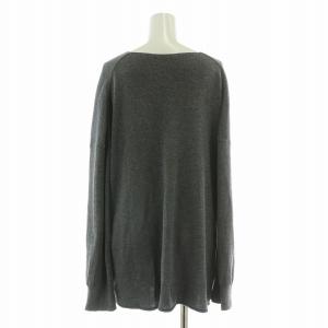 Deuxieme Classe tranquil knit プルオーバーニット 長袖 Vネック 麻 リネン ストレッチ 無地 F グレー 22080500707010