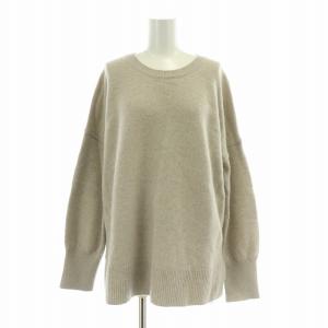 OLBIA クルーネックプルオーバー ニット 長袖 無地 ストレッチ 薄手 ウール カシミヤ混 シルク混