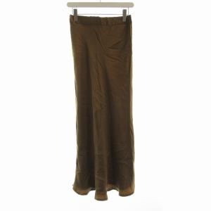 フレアスカート マキシ ロング 絹 シルク 茶 ブラウン 19-060-500-7020-3-0 /RO