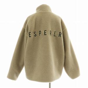 24AW バックロゴボアブルゾン スタンドカラー アウター ジップアップ 刺繍 36 ベージュ 24011200309140