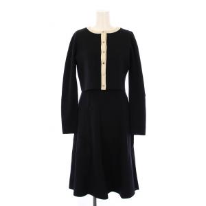 セットアップ カーディガン 長袖 ワンピース ロング ノースリーブ 36 黒 CWN0185115 /BM