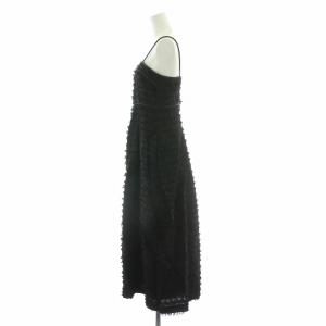 Adam et Rope' 24AW ジャガードビスチェワンピース フレア マキシ ロング キャミソール 38 黒 ブラック GAE-23240-B