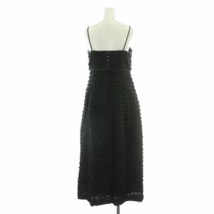 Adam et Rope' 24AW ジャガードビスチェワンピース フレア マキシ ロング キャミソール 38 黒 ブラック GAE-23240-B