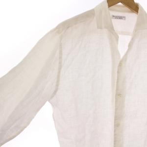 BEAUTY&YOUTH UNITED ARROWS リネンシャツ スキッパー 長袖 L 白 ホワイト 1211-105-8241