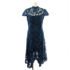 ワンピース ドレス アシメ レース 2 ブルー