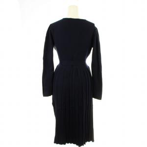 Chesty タグ付き ワンピース ニット 切替ロング 長袖 刺繍 1 紺 11A514 /MM