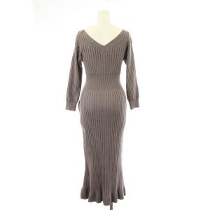 SNIDEL 23AW フロントボタンニットワンピース ロング F グレー SWNO235183