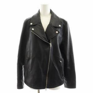 シープレザー ライダースジャケット ダブル 羊革 大きいサイズ 46 黒 ブラック JKWWKA0102