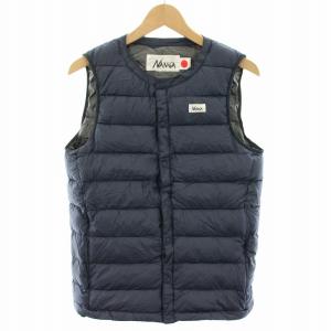 ホワイトレーベル WHITE LABEL ダウンベスト アウター M 紺 ネイビー