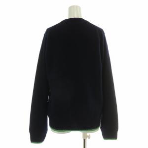 COMME des GARCONS SHIRT ニット セーター 長袖 クルーネック ウール 薄手 S 紺 ネイビー 緑 グリーン /BB