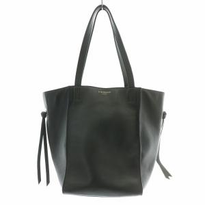 ハンドバッグ レザー ロゴ プリント 黒 ブラック