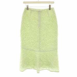 Drawer リゾート1 RESORT1 パフジャガードスカート ロング フレア 絹 シルク 36 ライム 6524-299-1873